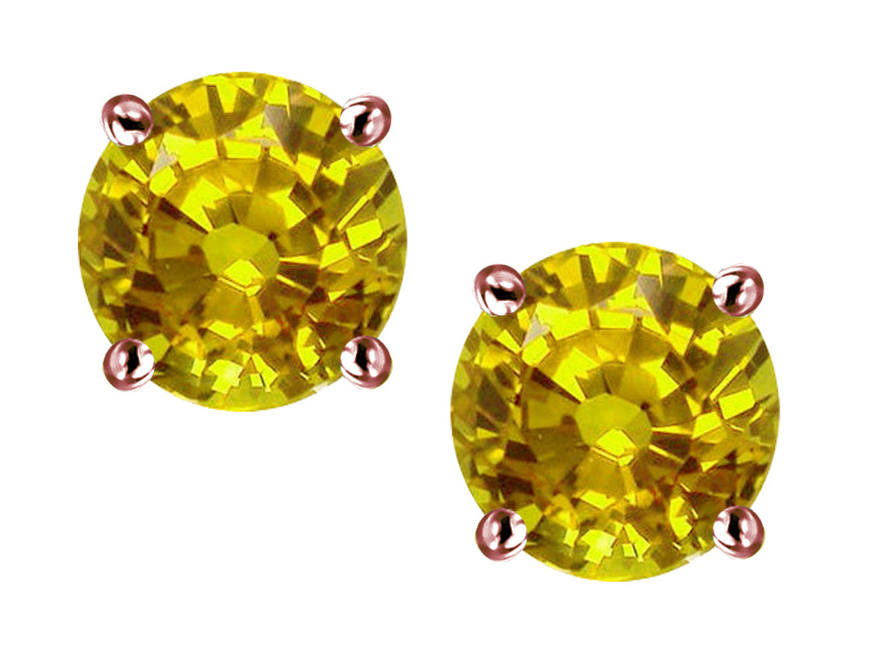Star K™ 7mm Round Genuine Citrine Classic Screw Back Stud Earrings