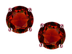 Star K™ 7mm Round Genuine Garnet Classic Screw Back Stud Earrings