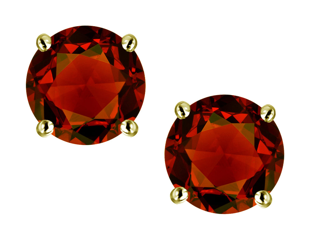 Star K™ 7mm Round Genuine Garnet Classic Screw Back Stud Earrings