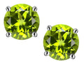 Star K™ 7mm Round Genuine Peridot Classic Screw Back Stud Earrings