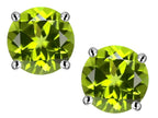 Star K™ 7mm Round Genuine Peridot Classic Screw Back Stud Earrings