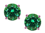 Star K™ Round 7mm Simulated Emerald Classic Screw Back Stud Earrings