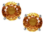 Star K™ Round 7mm Simulated Imperial Yellow Topaz Classic Screw Back Stud Earrings