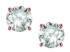 Star K™ 7mm Round Genuine White Topaz Classic Screw Back Stud Earrings