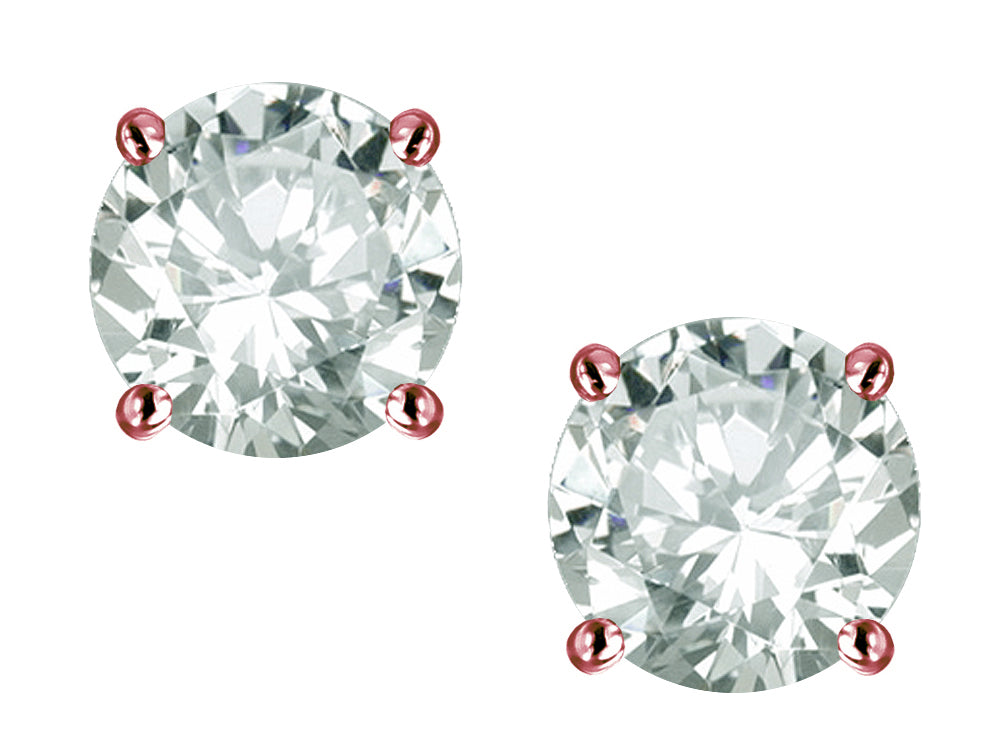 Star K™ 7mm Round Genuine White Topaz Classic Screw Back Stud Earrings