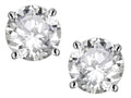 Star K™ 7mm Round Genuine White Topaz Classic Screw Back Stud Earrings