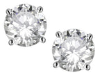 Star K™ 7mm Round Genuine White Topaz Classic Screw Back Stud Earrings