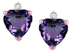 Star K™ Heart Shape 7mm Simulated Alexandrite Earrings Studs