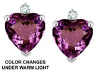 Star K™ Heart Shape 7mm Simulated Alexandrite Earrings Studs