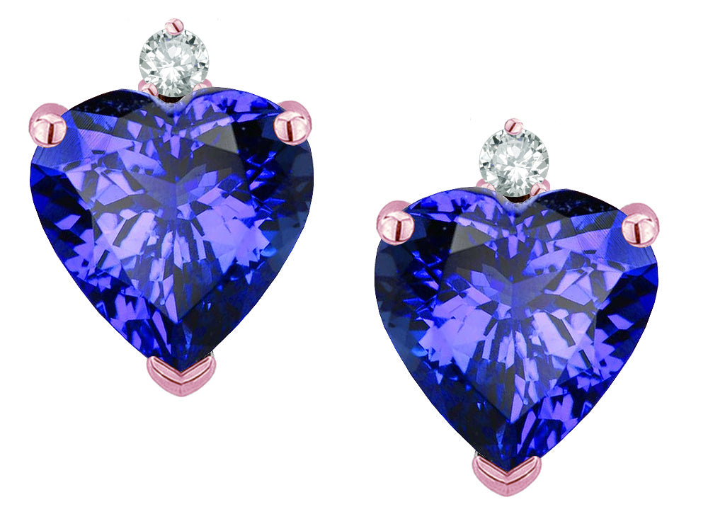 Star K™ Heart Shape 7mm Simulated Tanzanite Earrings Studs