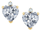 Star K™ Heart Shape 7mm Genuine White Topaz Friction Backs Earrings Studs