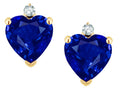 Star K™ Heart Shape Created Sapphire Earrings Studs