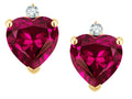 Star K™ Heart Shape Simulated Pink Tourmaline Earrings Studs
