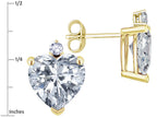 Star K™ Heart Shape Genuine Smoky Quartz Earrings Studs