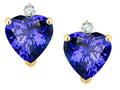 Star K™ Heart Shape Simulated Tanzanite Earrings Studs