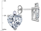 Star K™ Classic Heart Shape 2 stone Simulated Imperial Yellow Topaz Earrings Studs