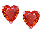 Star K™ Heart Shape 6mm Simulated Orange Mexican Fire Opal Earrings Studs