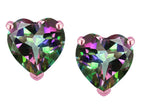 Star K™ Heart Shape 6mm Rainbow Mystic Topaz Earrings Studs