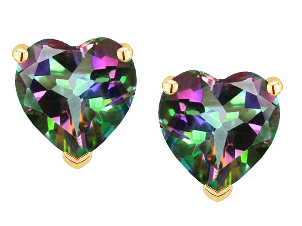 Star K™ Heart Shape 6mm Rainbow Mystic Topaz Earrings Studs