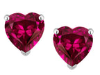 Star K™ Heart Shape 6mm Simulated Pink Tourmaline Earrings Studs