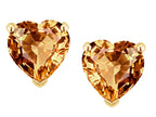 Star K™ Heart Shape 6mm Simulated Imperial Yellow Topaz Earrings Studs