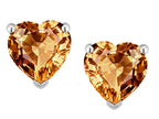 Star K™ Heart Shape 6mm Simulated Imperial Yellow Topaz Earrings Studs