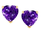 Star K™ Heart Shape 6mm Genuine Amethyst Earrings Studs