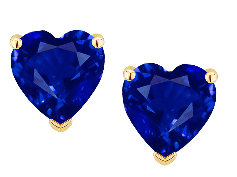 Star K™ Heart Shape 6mm Created Sapphire Earrings Studs