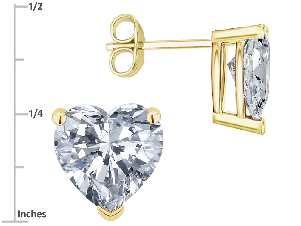 Star K™ Heart Shape 6mm Simulated Orange Mexican Fire Opal Earrings Studs