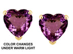 Star K™ Heart Shape 6mm Simulated Alexandrite Earrings Studs