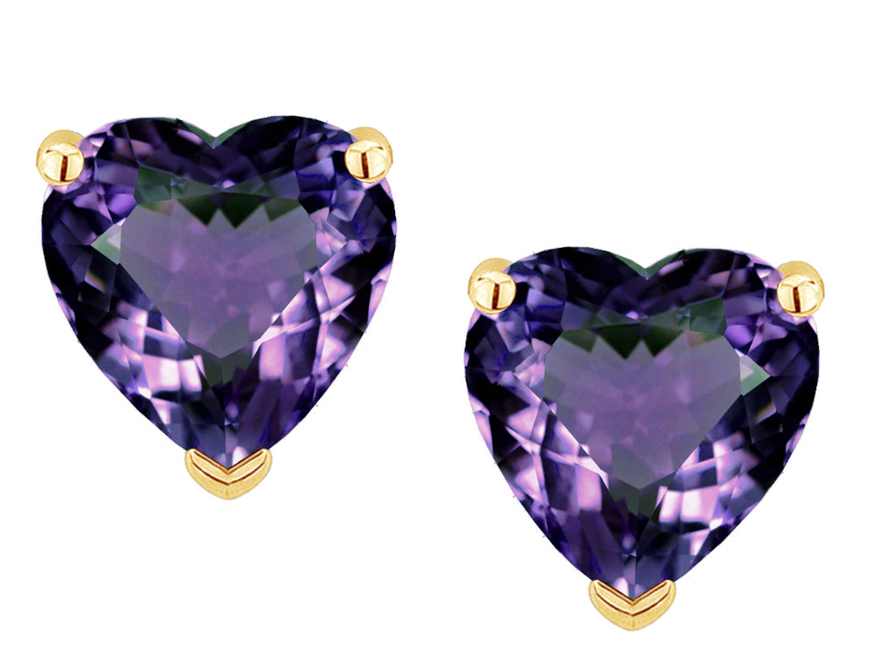Star K™ Heart Shape 6mm Simulated Alexandrite Earrings Studs