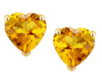 Star K™ Heart Shape 6mm Genuine Citrine Earrings Studs