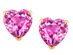 Star K™ Heart Shape 6mm Created Pink Sapphire Earrings Studs