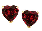 Star K™ Heart Shape 6mm Genuine Garnet Earrings Studs