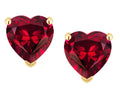 Star K™ Heart Shape 6mm Created Ruby Earrings Studs