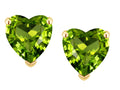 Star K™ Heart Shape 7mm Genuine Peridot Earrings Studs