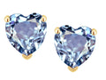Star K™ Heart Shape 6mm Simulated Aquamarine Earrings Studs