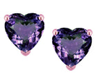 Star K™ Heart Shape 6mm Simulated Alexandrite Earrings Studs