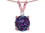 Star K™ Classic Round 7mm One Stone Simulated Alexandrite Pendant Necklace