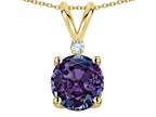 Star K™ Classic Round 7mm One Stone Simulated Alexandrite Pendant Necklace