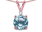 Star K™ Classic Round 7mm One Stone Simulated Aquamarine Pendant Necklace
