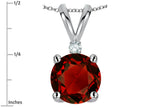 Star K™ Classic Round 7mm One Stone Genuine Garnet Pendant Necklace