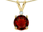 Star K™ Classic Round 7mm One Stone Genuine Garnet Pendant Necklace