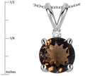 Star K™ Classic Round 7mm One Stone Genuine Smoky Quartz Pendant Necklace