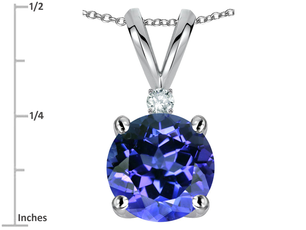 Star K™ Classic Round 7mm One Stone Simulated Tanzanite Pendant Necklace