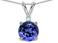 Star K™ Classic Round 7mm One Stone Simulated Tanzanite Pendant Necklace