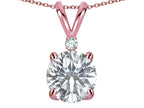 Star K™ Classic Round 7mm One Stone Genuine White Topaz Pendant Necklace
