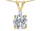 Star K™ Classic Round 7mm One Stone Genuine White Topaz Pendant Necklace