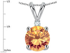 Star K™ Classic Round 7mm One Stone Simulated Imperial Yellow Topaz Pendant Necklace
