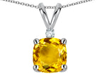 Star K™ 7mm Cushion-Cut Genuine Citrine Pendant Necklace